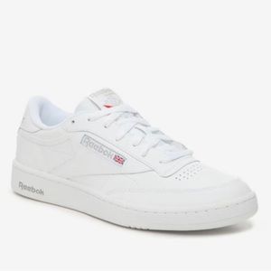 Men’s white Reebok tennis shoes
